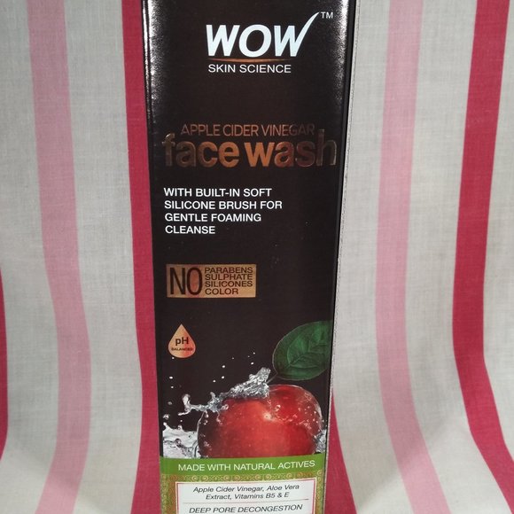 WOW Skin Science Apple Cider Vinegar Foaming Face Wash w/Brush Acne Pore Cleaner - Picture 3 of 11